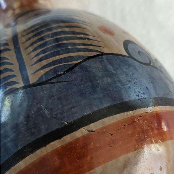 Vintage Tonala Hand Painted Mexican Folk art Pottery Vase - Picture 5 of 15